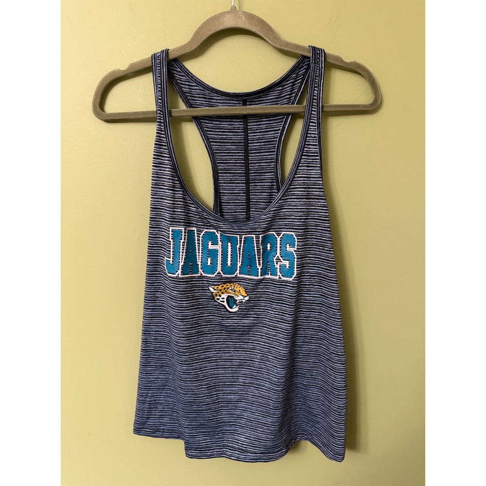 Jacksonville Jaguars NFL Womens XL Racerback Tank Top Space Dye Striped Navy